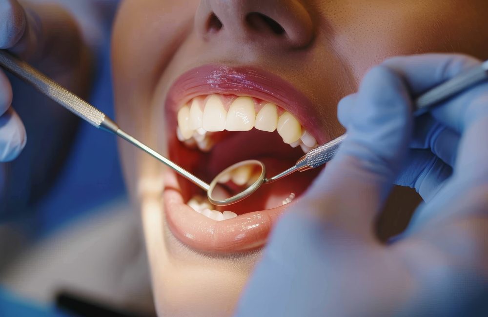 A dentists role in detecting diseases, vital, diagnostic care Patient getting a Dental Cleaning & Exam at Darren Gonzalez DDS in Santa Rosa, California